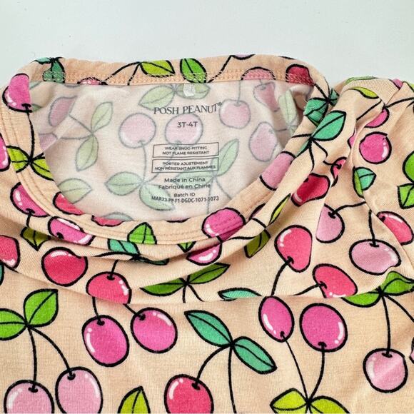 Posh Peanut Cherry Short Sleeve Pajama Set 3T-4T - Picture 3 of 10